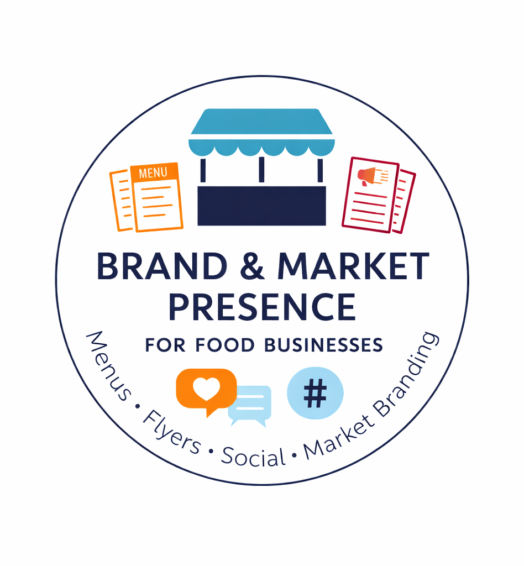 Brand & Market Presence for Food Businesses | Menus, Flyers, Social & Market Branding
